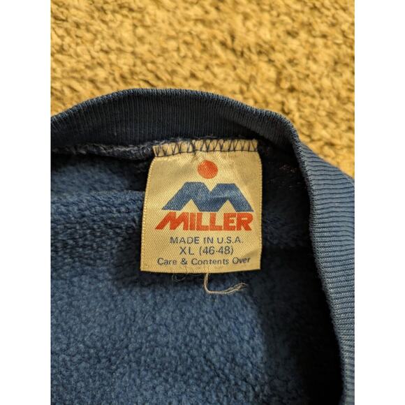 Vintage Miller Sweatshirt Drunk Cats XL "Are We Havin' Fun Yet?". Blue. - Picture 6 of 7